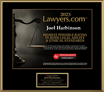2023 Lawyers.com | Joel Harbinson | AV-Preeminent | Highest Possible Rating For Both Legal Ability & Ethical Standards